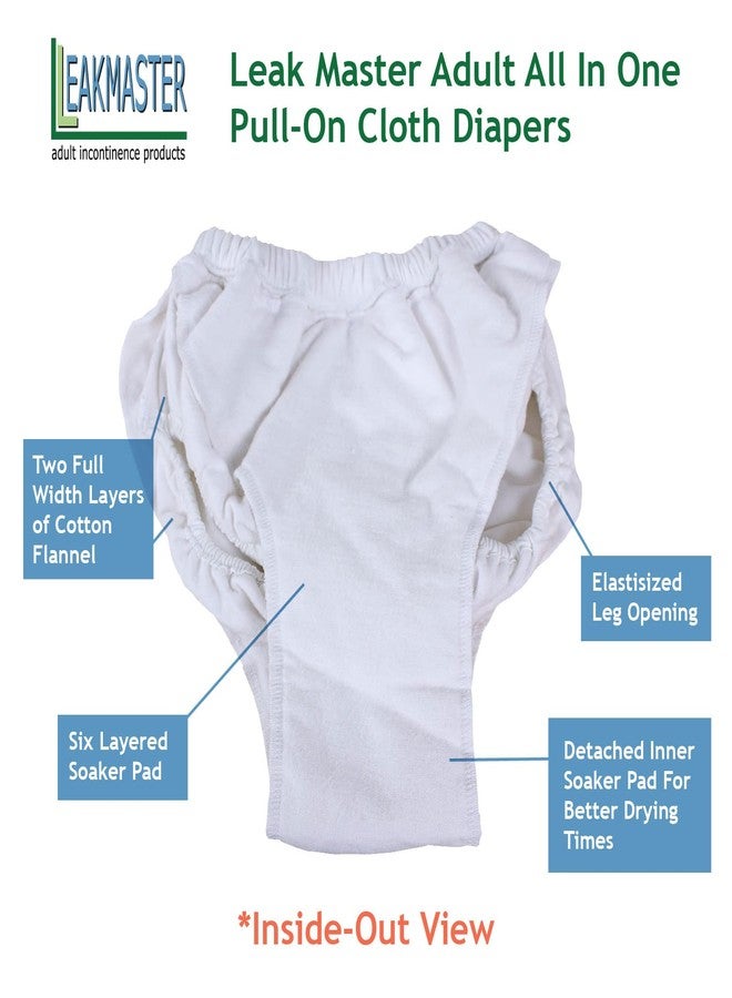 Leakmaster Adult All in One Pull-On Cloth Diaper by LeakMaster - Sewn-On Waterproof Outer Layer. 8 Total Interior Layers of Absorbency. Secure Incontinence Protection. (Medium 24–30-Inch Waist) - Image 5